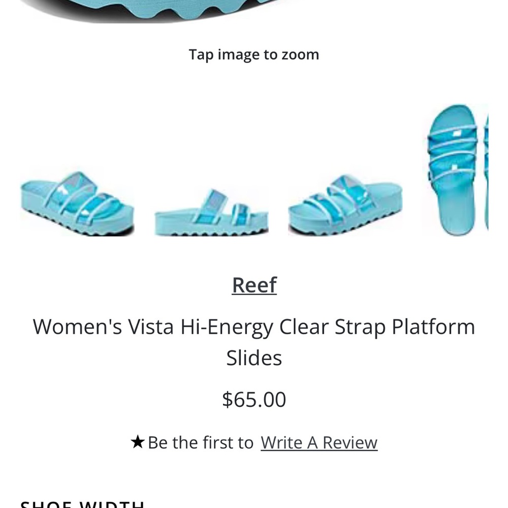 Reef Blue Platform Sandals Chunky Sole vista hi energy slides 8.5 clear teal - Picture 4 of 12